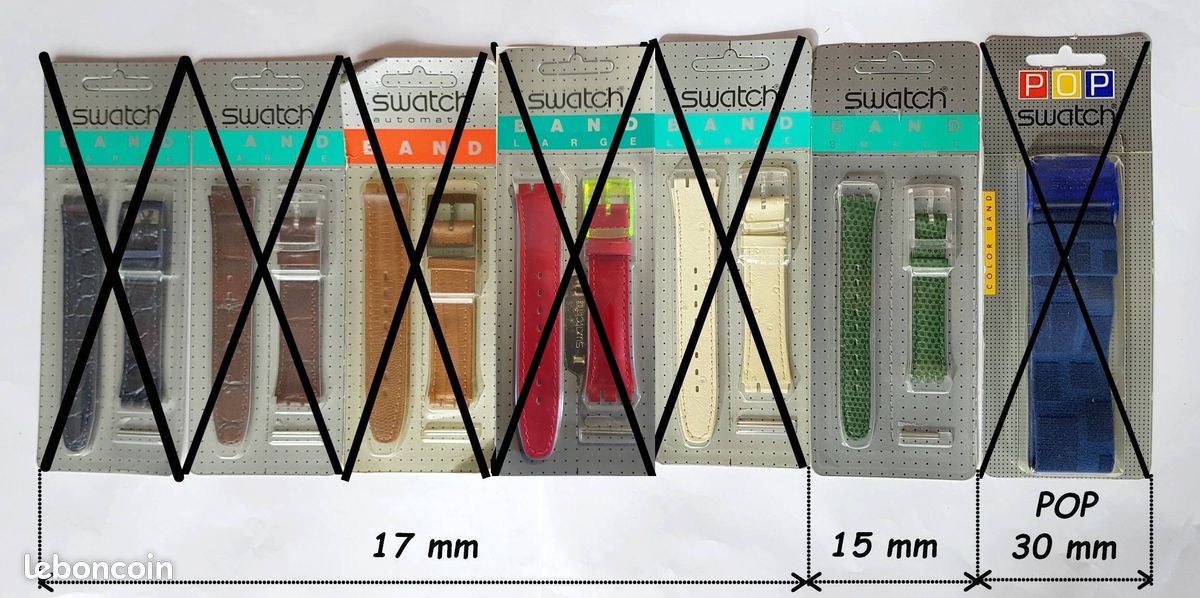 Swatch bracelets cuir neufs montre d'origine (image 1)