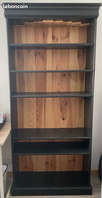 Armoire sans porte noire et bois (image 1)