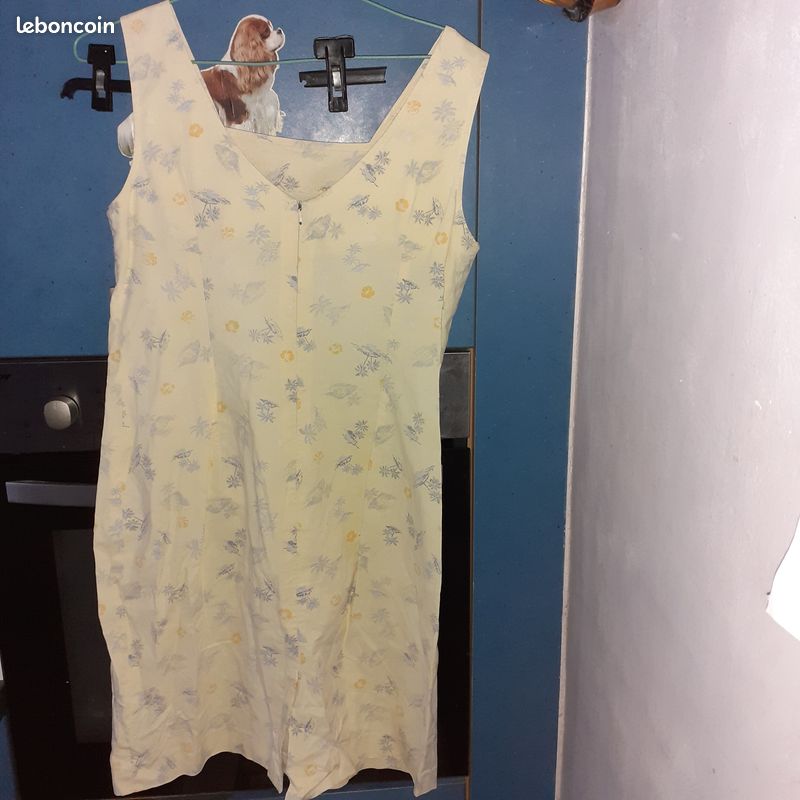 Robe sans manches jaune a motif 38(hj) (image 2)