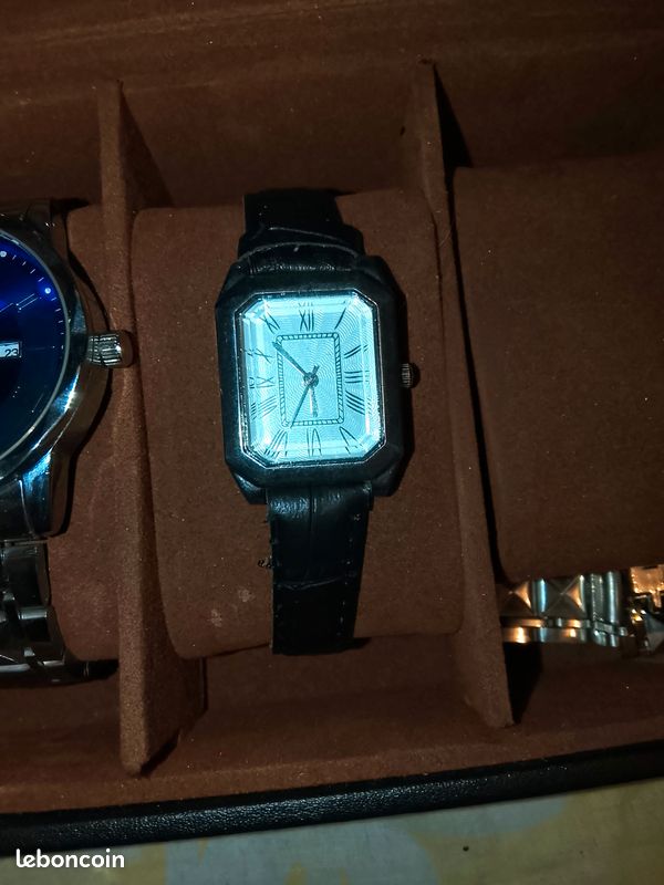 Coffret élégant avec 4 montre. 3 montre homme 1 femme avec boite de rangement (image 9)