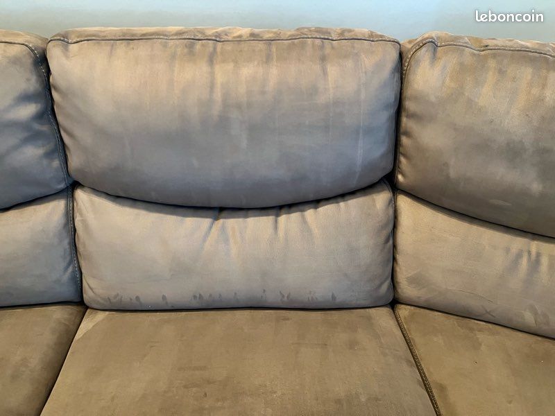 Grand canapé d’angle gris/taupe avec assise relax (image 14)