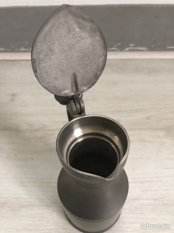 Pichet/carafe en étain avec couvercle (image 5)
