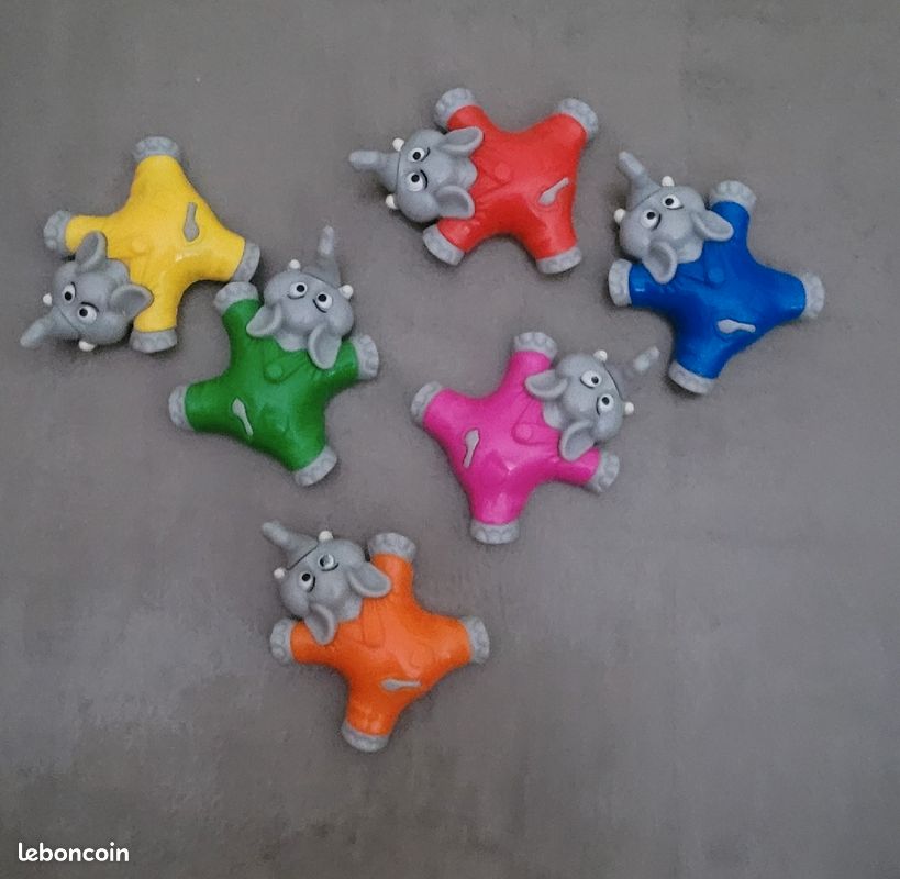 Lot de 6 éléphants multicolore (image 1)