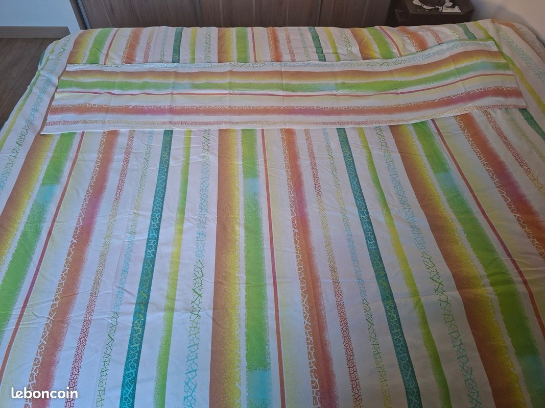 Parure de lit BECQUET – Housse réversible + traversin – 240x220 cm – Lit 140 (image 5)