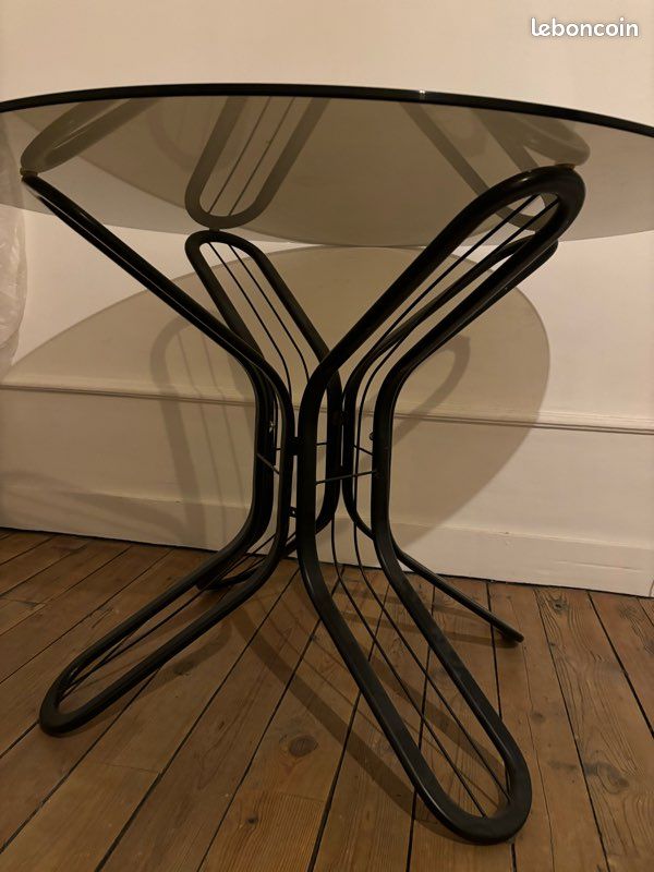 Table verre fumé années 70 (image 4)