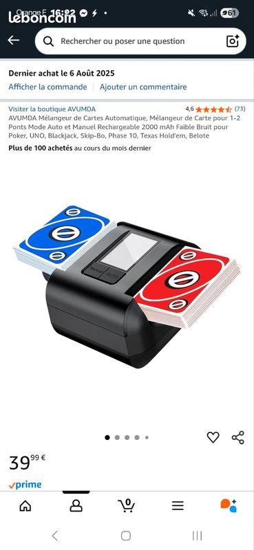 Mélangeur Automatique Cartes Uno Poker Skip-bo Meilleur Mélangeur De Cartes Mélangeur De Cartes Automatique | Mélange 2 Jeux | Pour Poker, Uno, Blackjack | Alimentation Piles Ou USB Mélangeur De Cartes Haute