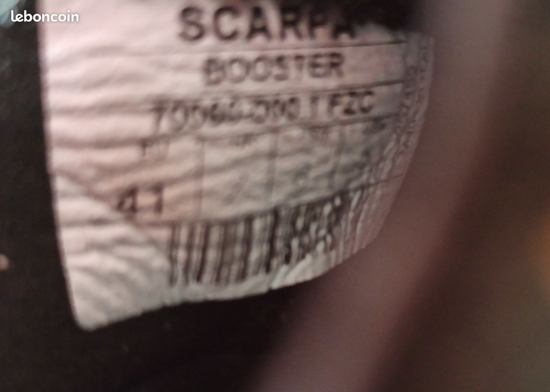 Chaussures d'Escalade Scarpa Booster Pointure 41 Taille Chaussons Noir Orange (image 9)