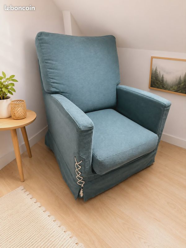 Fauteuil Roche Bobois - tissus vert déhoussable - très bon état (image 3)