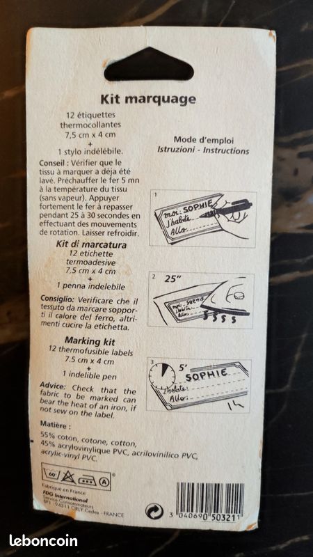 Neuf : lot de boutons + un kit d'étiquettes thermocollantes (image 10)