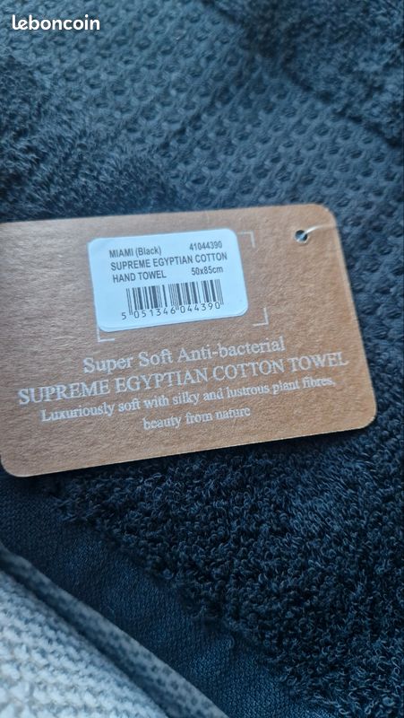 4 serviettes de toilette 50x85 cm coton égyptien noir GAVENO CAVAILIA (image 3)
