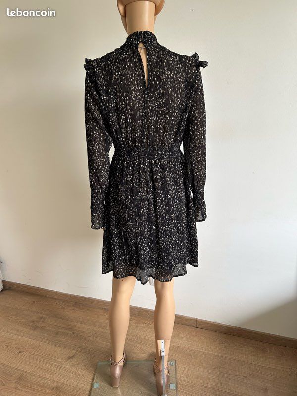 Robe noire et beige à manches longues Femme 9 taille XS jamais portée (image 9)