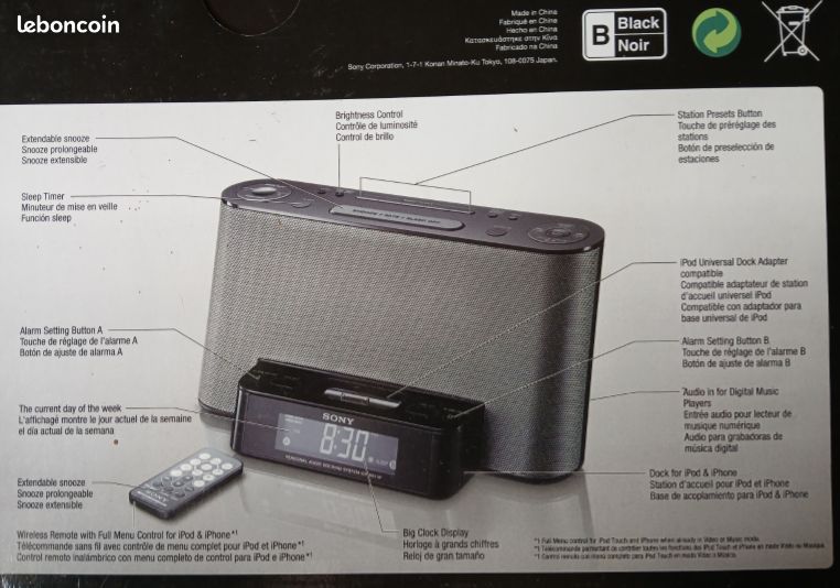 Station d'accueil Sony ICF pour iPod iPhone 3GS (image 4)