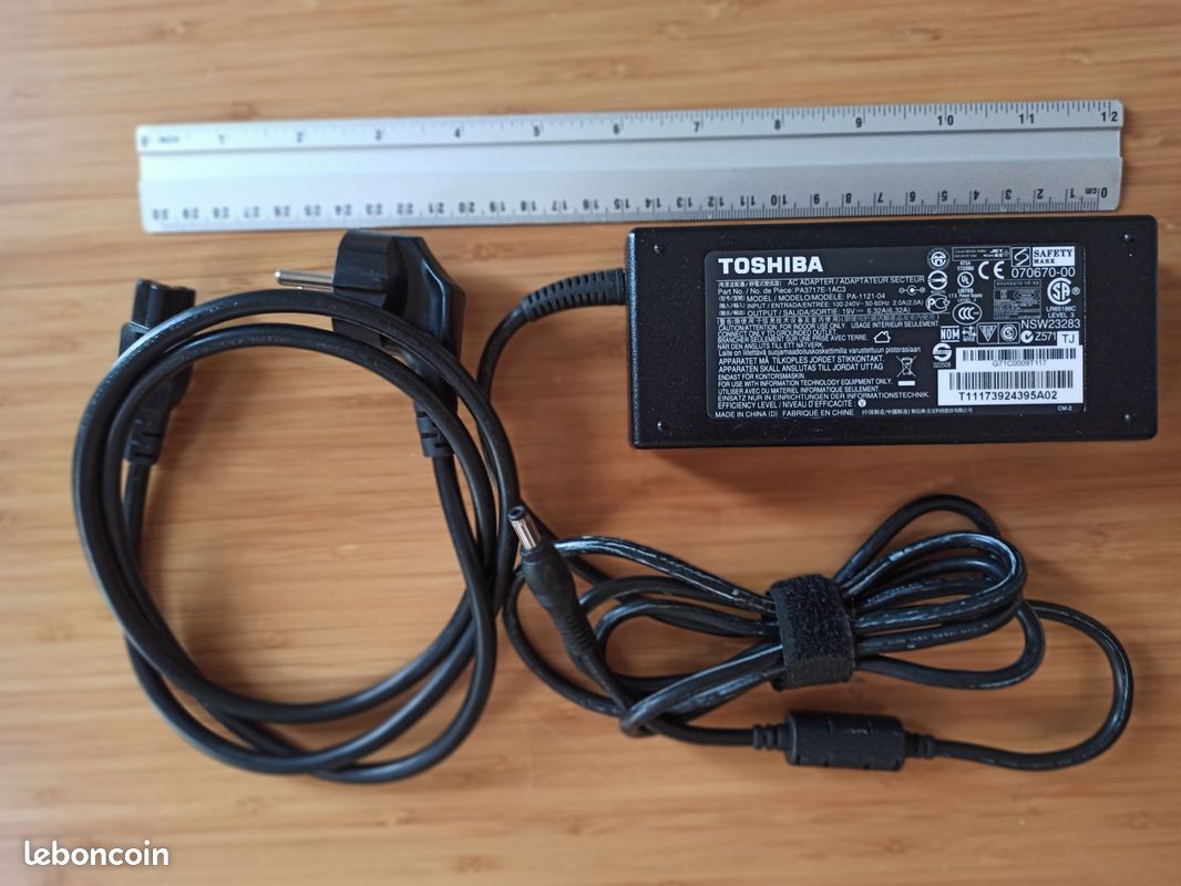 Alimentation / Chargeur Toshiba 19V – 6,32A – 120W (Origine) pour ordinateur portable (image 2)