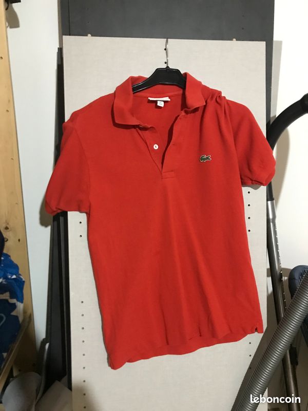 Polo Lacoste orange/rouge taille xs (image 1)