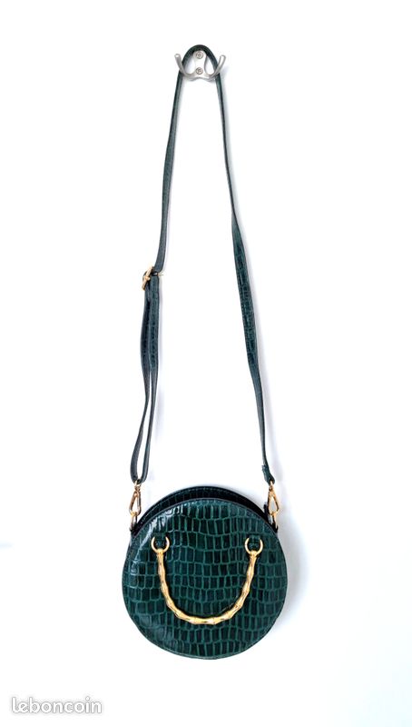 Sac rond à bandoulière croco vert Asos femme neuf (idée cadeau