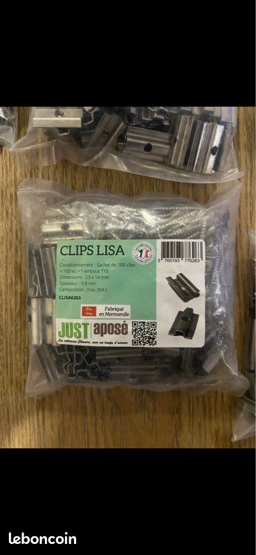 Sachet de 100 clips + 100 vis pour terrasse composite (image 1)