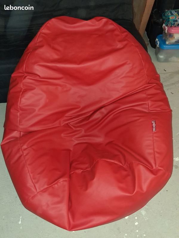 POUF Poire Fauteuil rouge lavable (image 1)