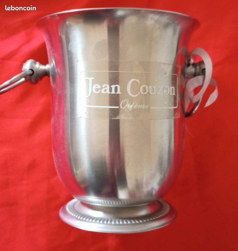 Seau à Champagne En Inox Argenté Avec Poignée - Jean Couzon Vintage