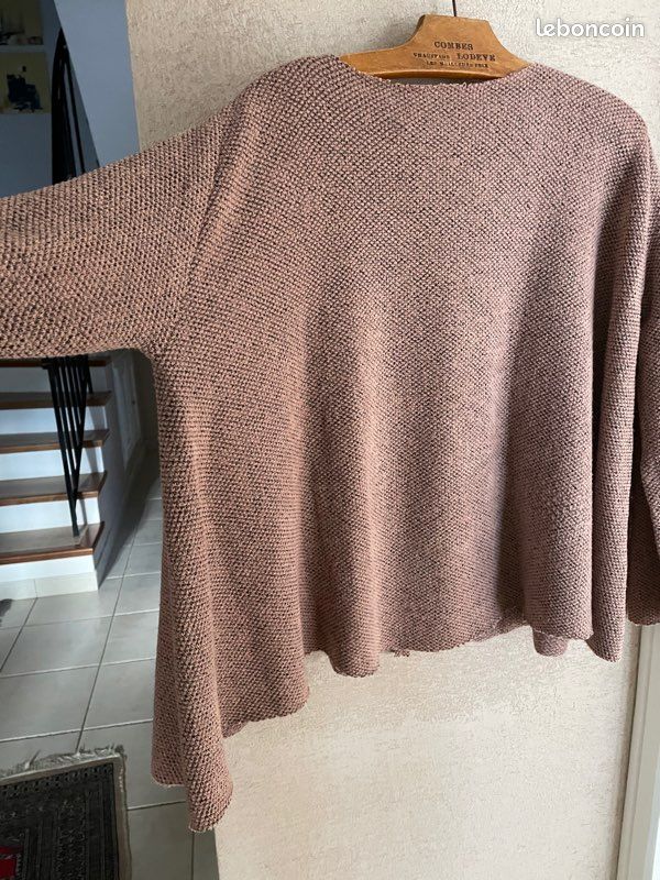 Pull rose chine évasé (image 1)