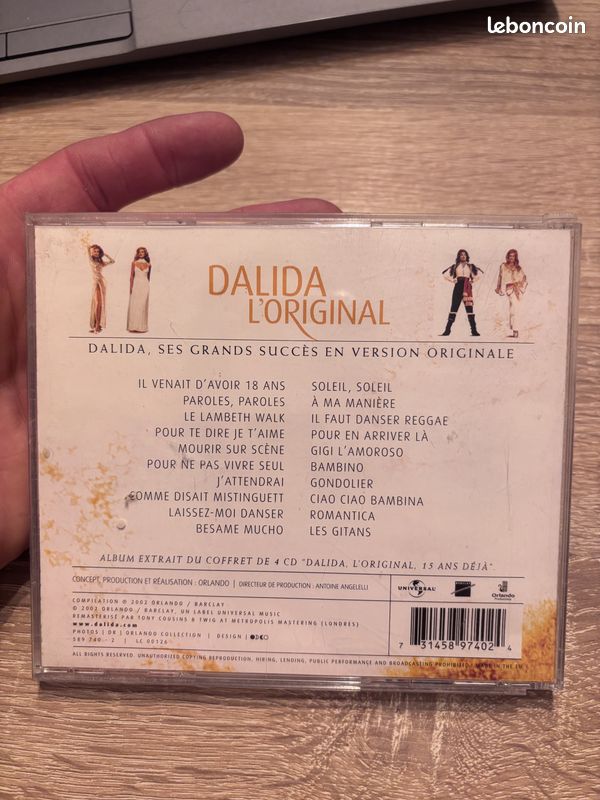 E42 Dalida – L’Original – Ses grands succès en version originale – CD (image 2)