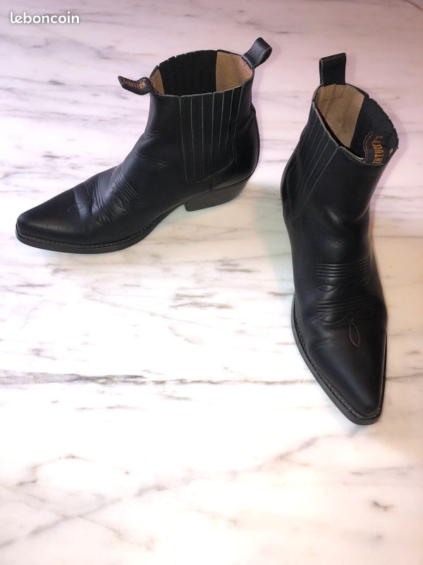 Bottes Western Cuir Noir Homme – 4210 – Taille US 10 (EUR 43) – Occasion