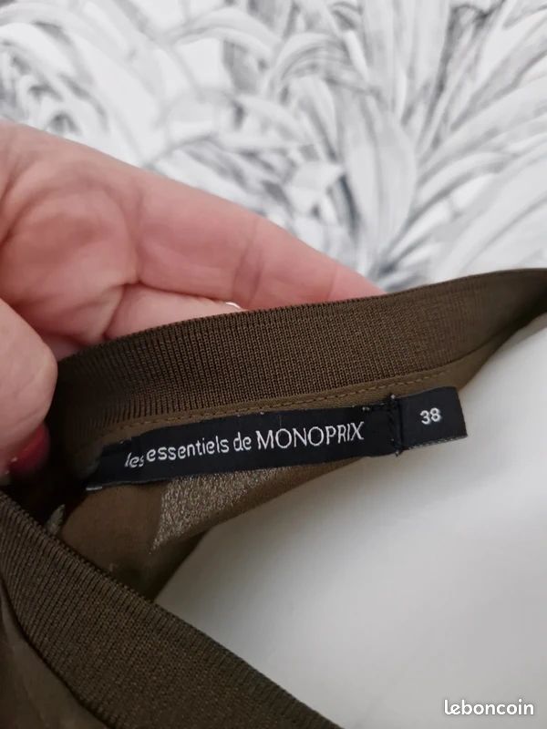 Blouse Monoprix Taille 38 - Coton Grenat à Motifs Géométriques - Occasion Très Bon état