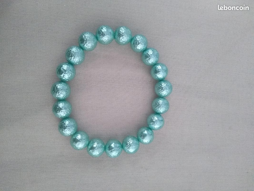 Bracelet perles vert amande (image 2)