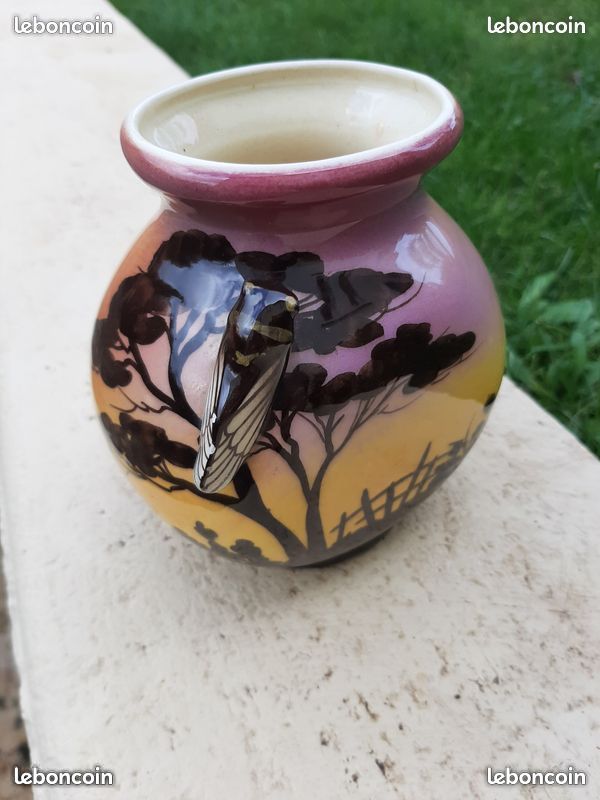 VASE BOULE signé L.BERTY (image 1)