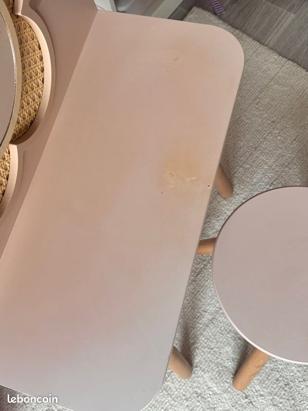 Bureau-coiffeuse enfant BLUSH rose pâle