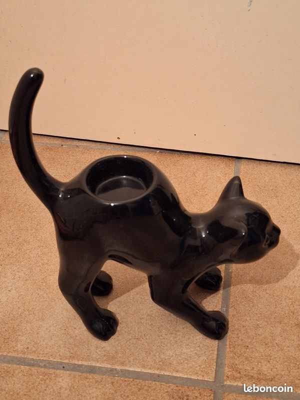 Bougeoir Gothique - Statue De Chat - Décoration De Table à Manger