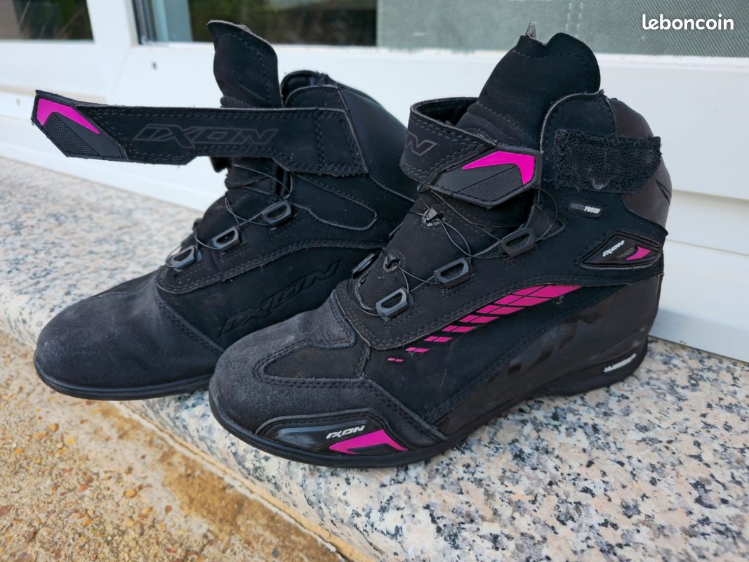 Baskets moto Ixon Lady Noir Fushia (image 1)