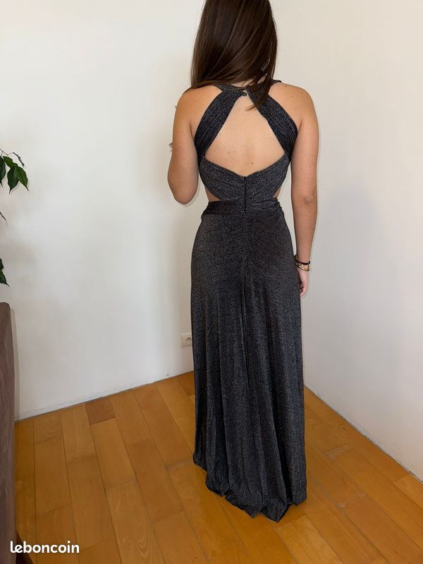 Robe de soirée grise pailletée taille 36-38 (image 1)