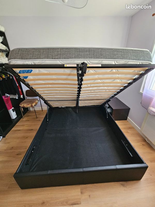Lit Coffre 160x200cm + matelas (image 2)