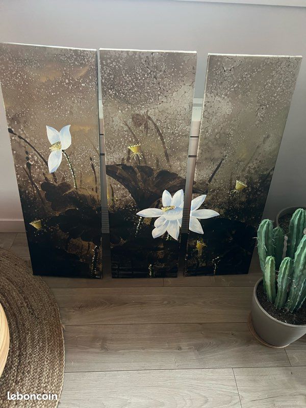 Tableau triptyque floral (image 2)