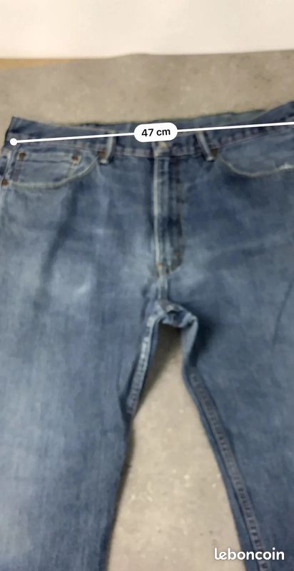 Jean Levi's 505 Straight pants Homme W38 L32 100% coton denim Blue baggy (image 6)