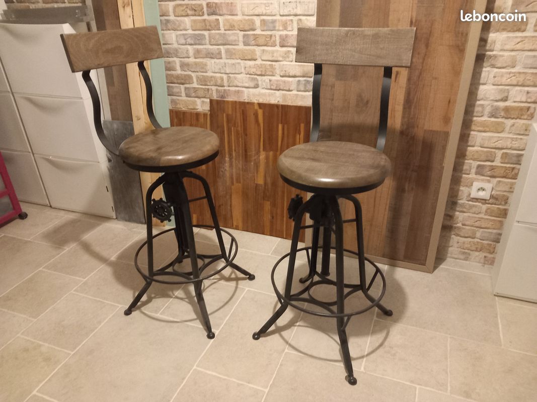 Tabourets de bar bois et métal (image 2)