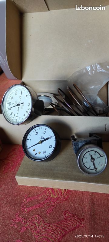 LOT de 4 divers manomètre - manovacumètre - thermomètre anciens & vintage / NANOU68 (BC) (image 7)
