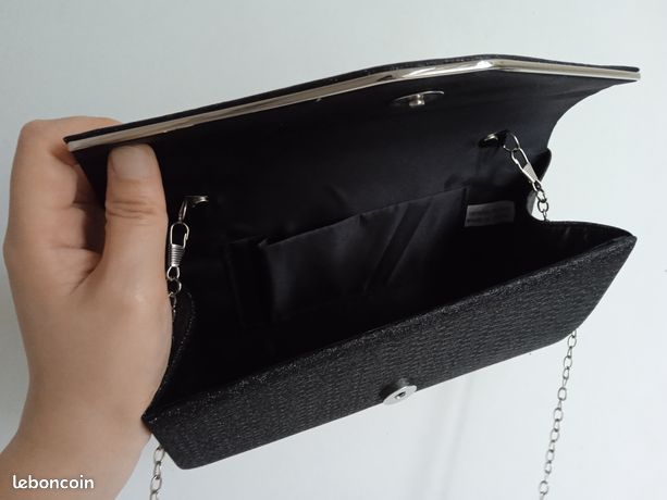 KBRPEY Pochette Soirée Paillettes Brillantes Femme - Sac à Main Chaîne Démontable Chic Pour Mariage Et Fête