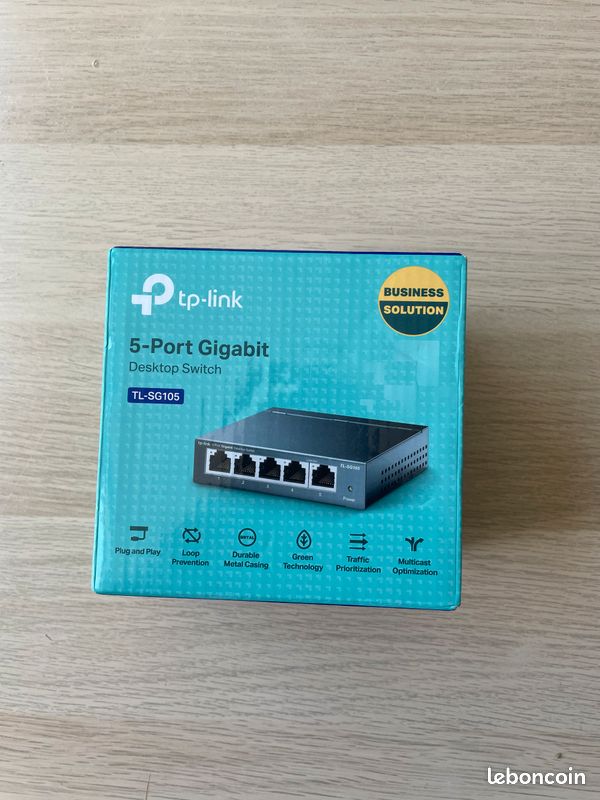Switch Ethernet (Ls105G) Gigabit 5 Ports Rj45 Metallique 10-100-1000 Mbps, Idéal Pour Étendre Le