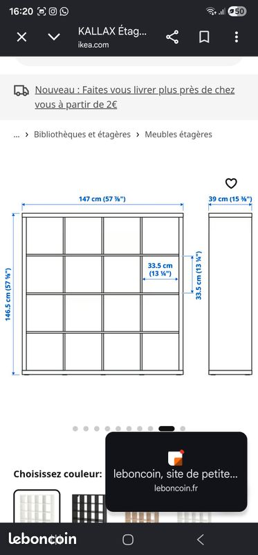 Meuble Kallax Ikea blanc (image 2)