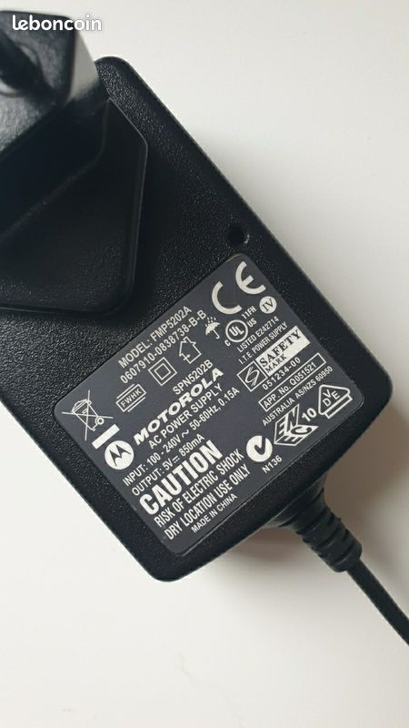 Alimentation Motorola SPN5202B neuve - 9V 850mA (image 6)