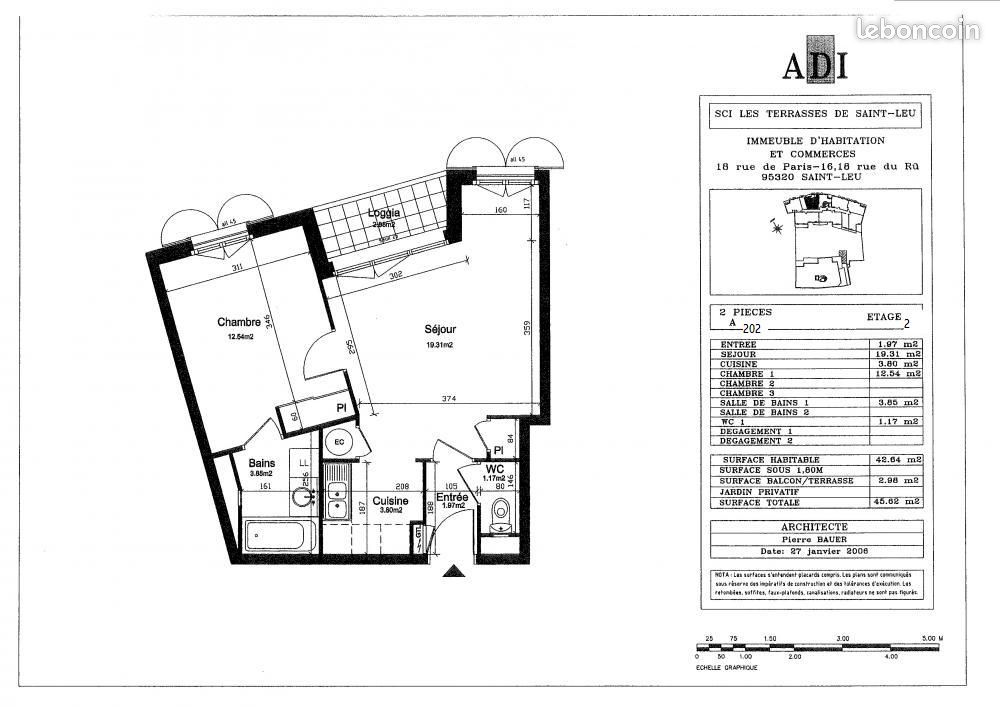 Appartement a louer saint-leu-la-foret - 2 pièce(s) - 44 m2 - Surfyn