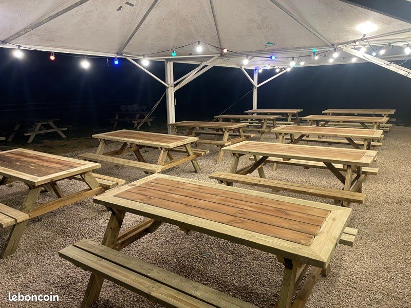 🪵 Lot de 10 Tables de Pique-nique NEUVES - Livraison OFFERTE 🚚 (image 4)