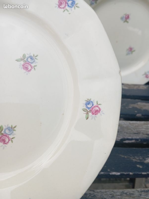 4 assiettes plates Digoin & Sarreguemines France - Madame Vaisselle