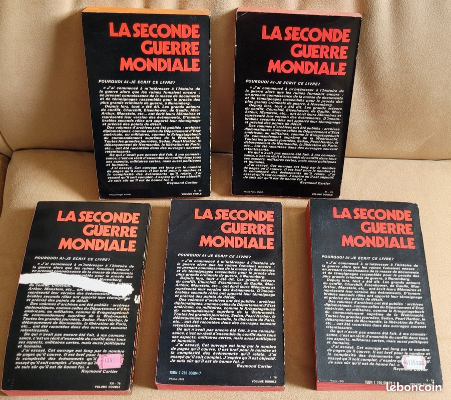 MILITARIA Vends Raymond CARTIER - La Seconde Guerre Mondiale (5 volumes) - Presses Pocket (image 2)