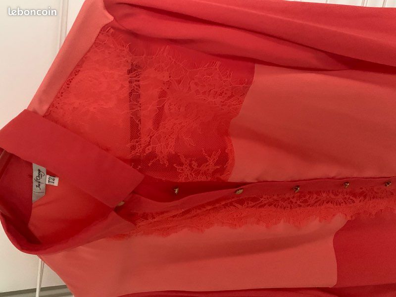 Chemisier neuf T38 polyester et dentelle Jus d’orange neuf jamais porté 38 (image 10)
