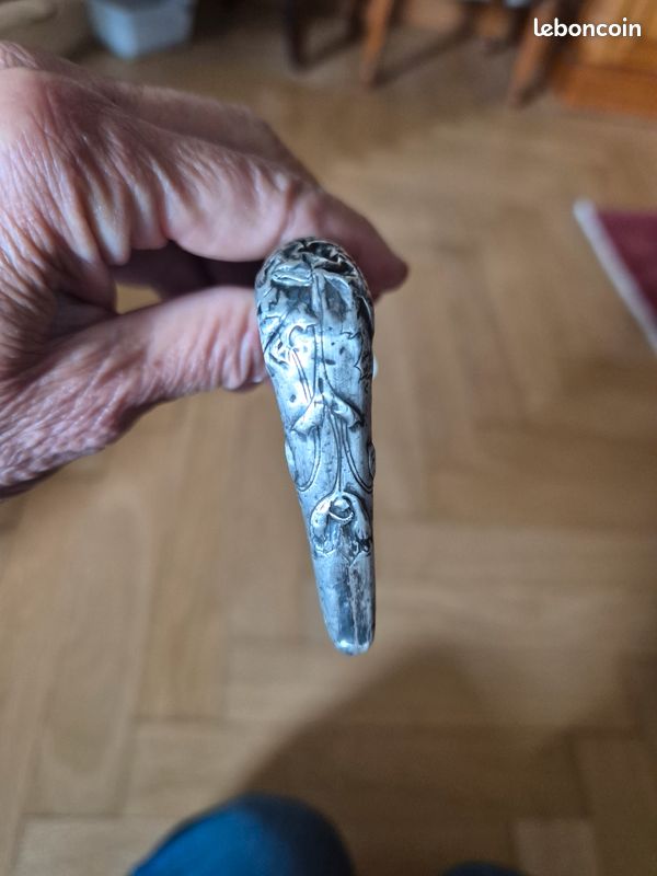 Ancienne canne extremites en argent (image 2)