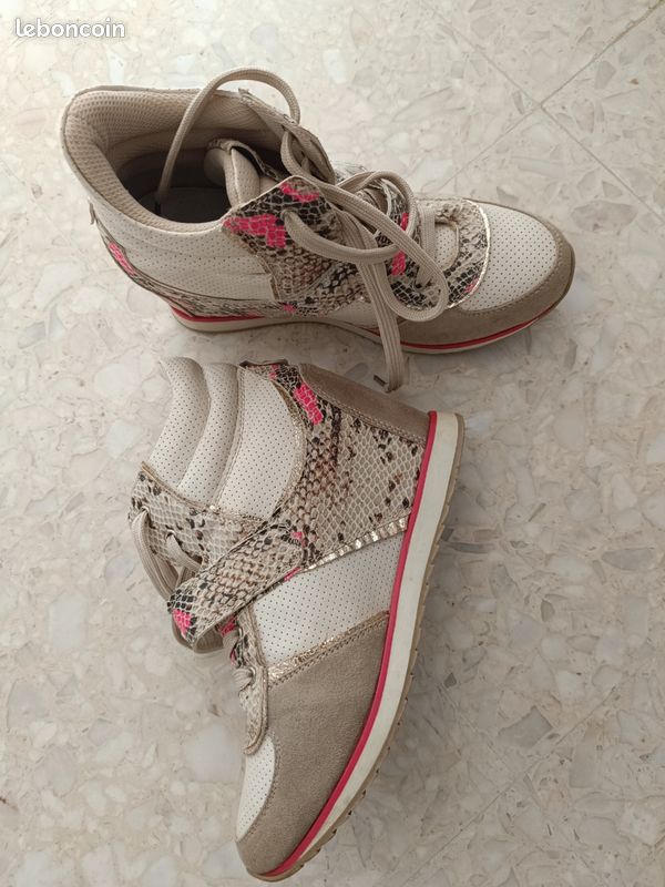 Paire de basket compensées motif serpent (image 2)