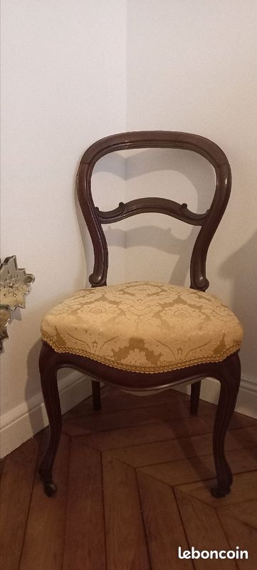 Belle Chaise Louis Phillippe revetue d un tissu venitien (image 2)