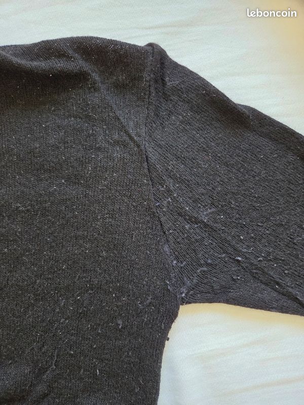 Sweat Zara Noir à Détails Dentelle - Taille L 40/42 - Occasion Très Bon État